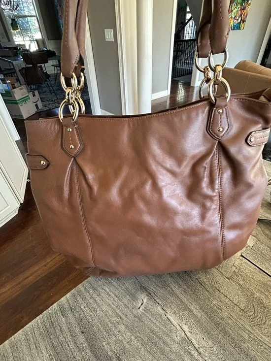 Vintage Coach Women's Kristin Brown Leather Shoulder Bag Purse - Picture 5 of 9